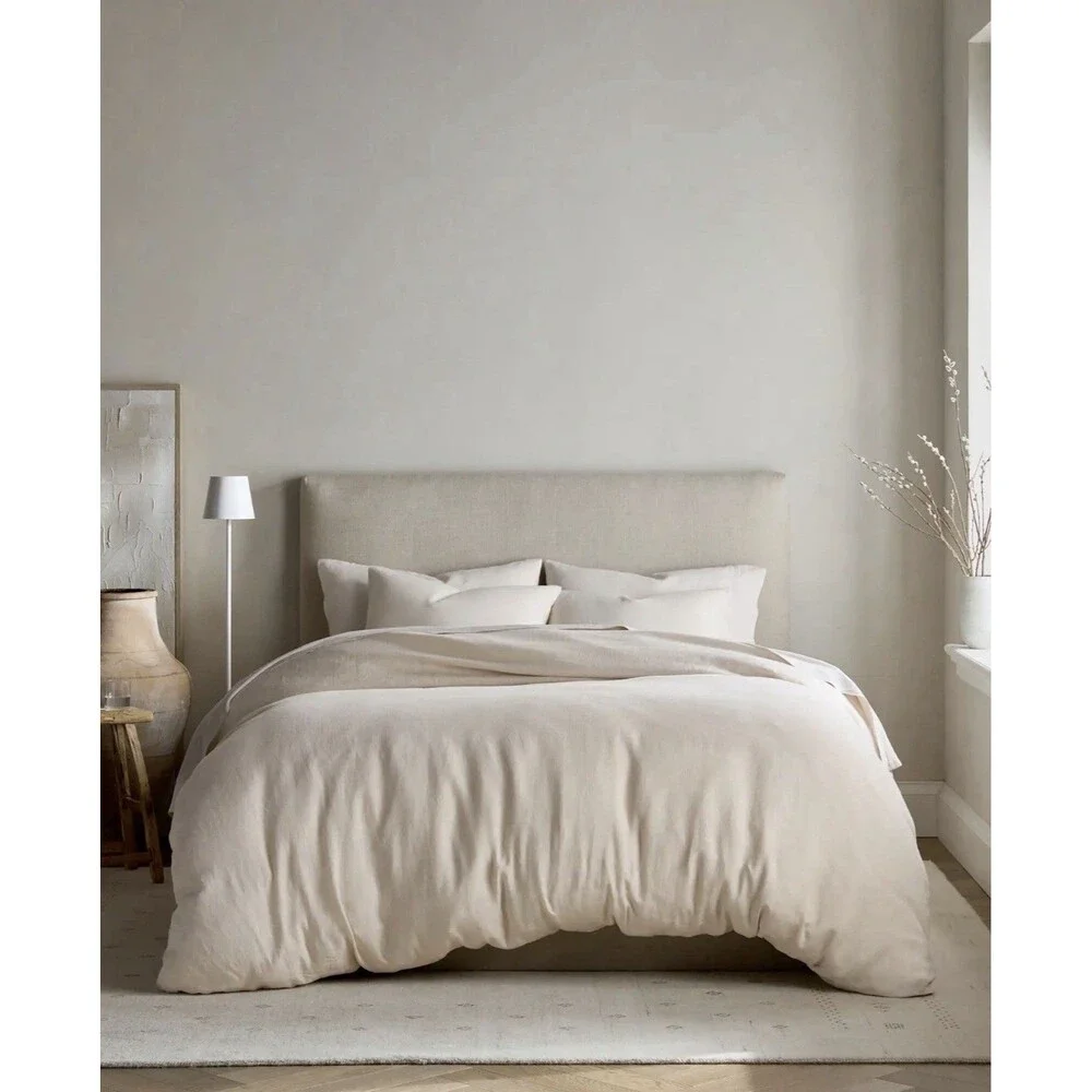 Quince European Linen Duvet Cover Set King Cal King Sand New Hard To Find $214